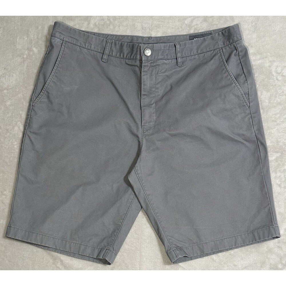 Bonobos Mens Size 38 Gray Chino Shorts Flat Front Casual Golf Walking Preppy